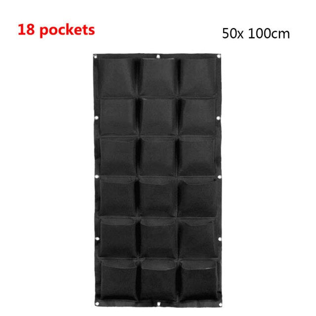 2/9/25/72 pocket Vertical garden plant flower Grow bag wall Hanging bags home indoor planter pot black Planting fabric no woolen